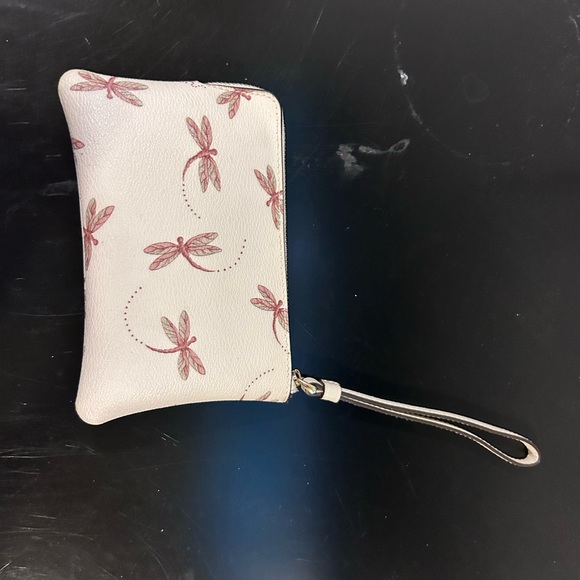 Coach White and Pink Dragonfly Wristlet - Picture 2 of 3